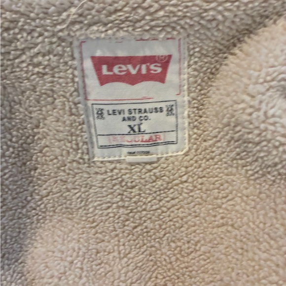 Levi's Sherpa Fleece Lined Insulated Jacket Men's XL White Tab Irregular - Picture 6 of 8
